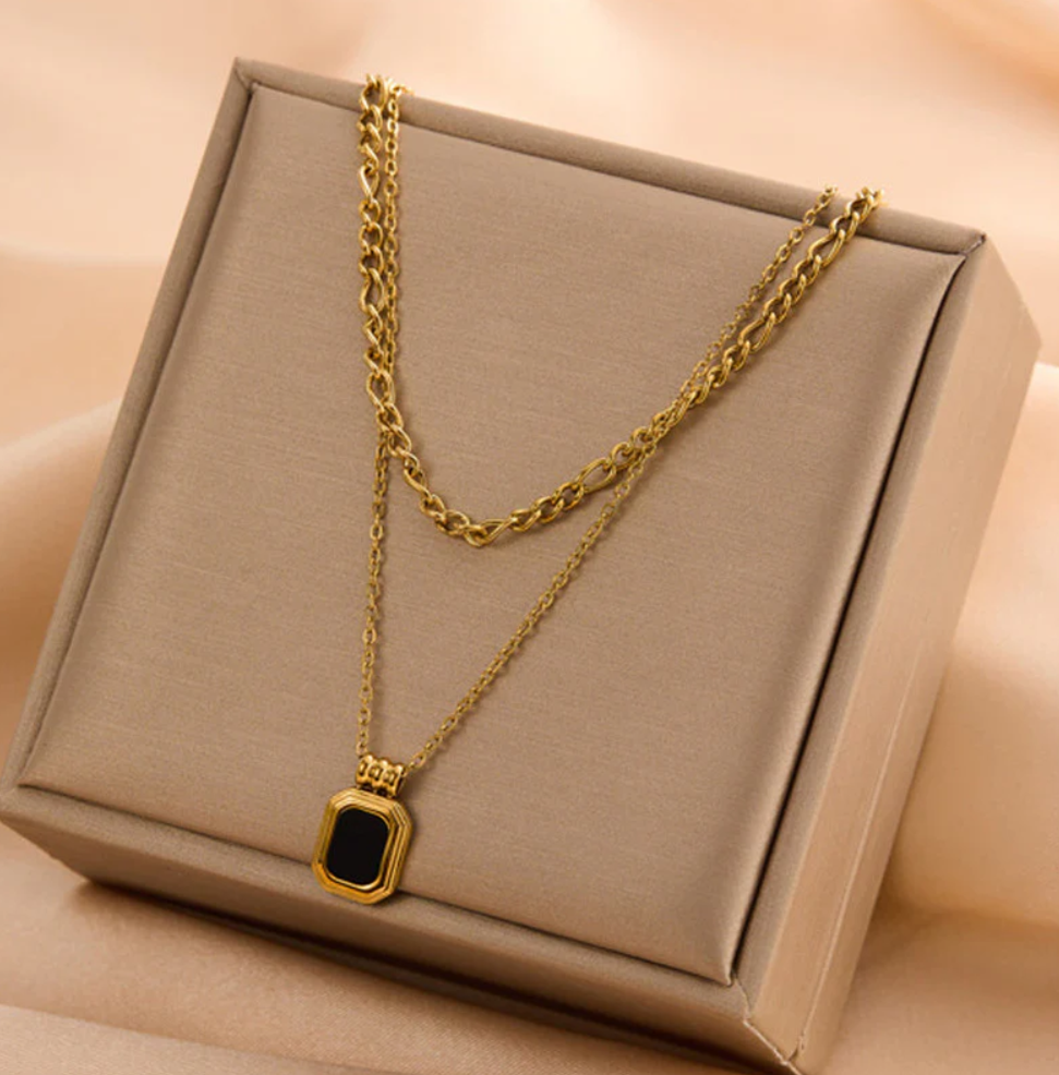 Noir Luxe Layered Necklace