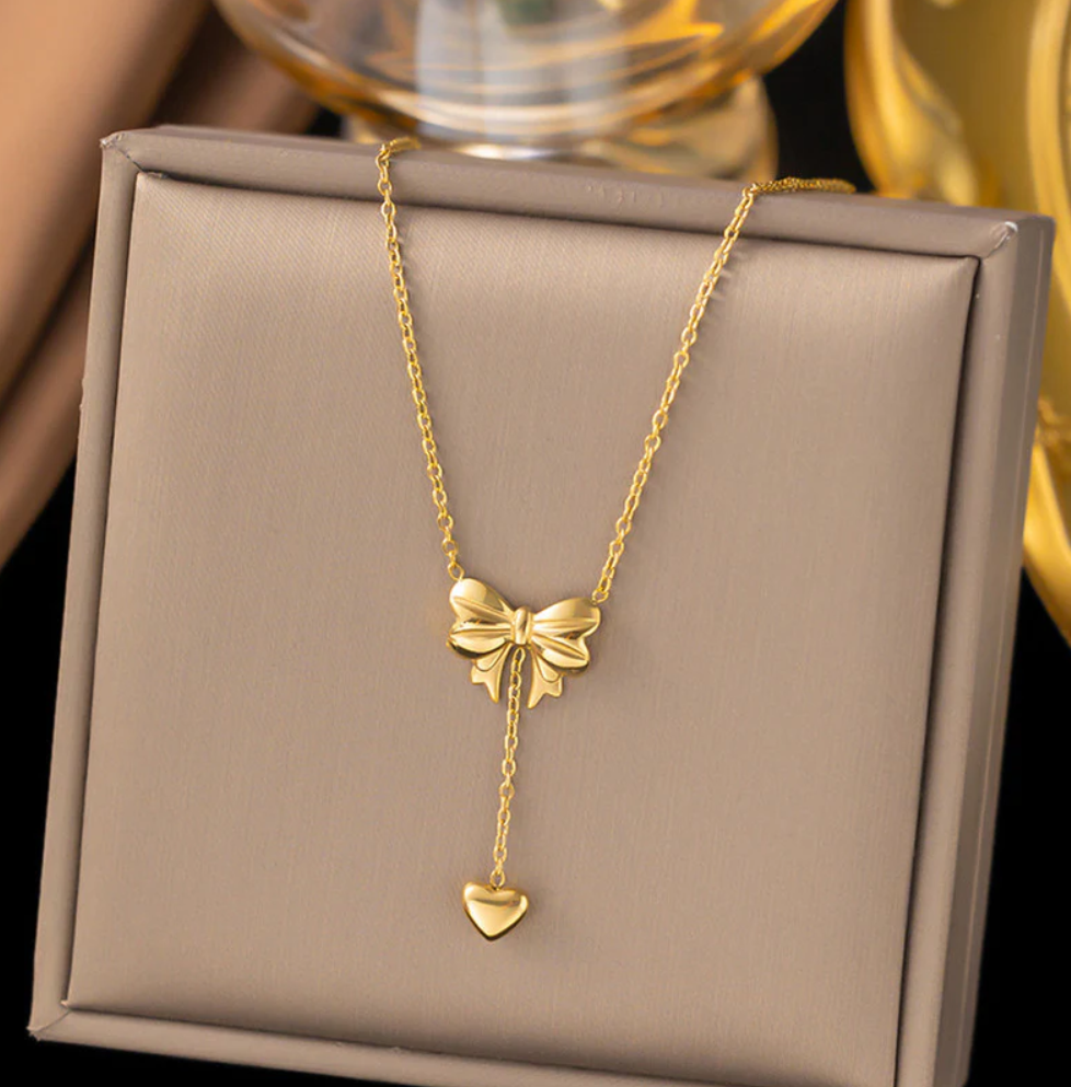 Celeste Bow Drop Necklace