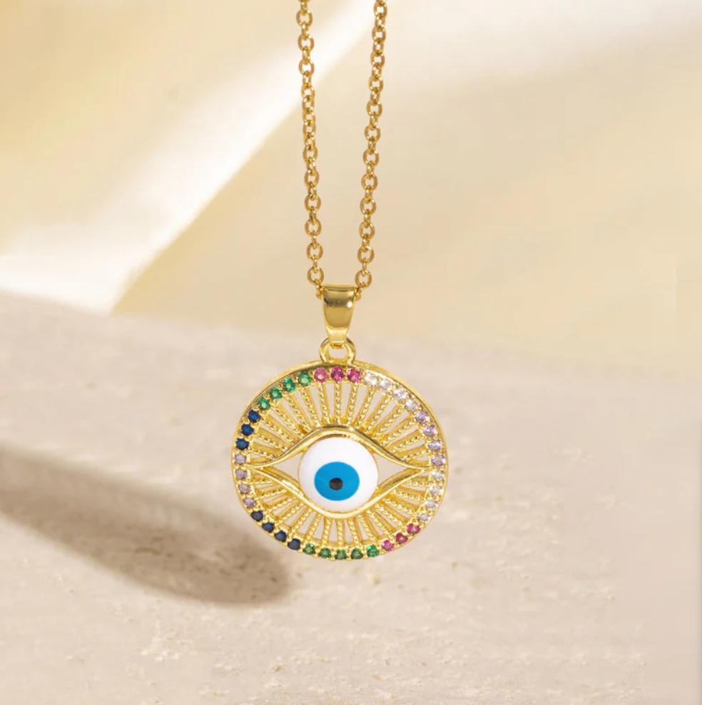 Celestial Evil Eye Pendant Necklace