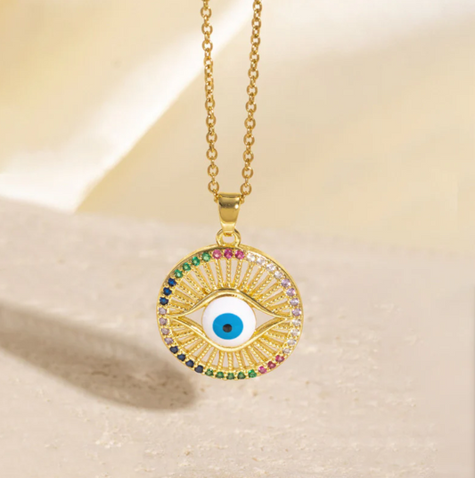 Celestial Evil Eye Pendant Necklace