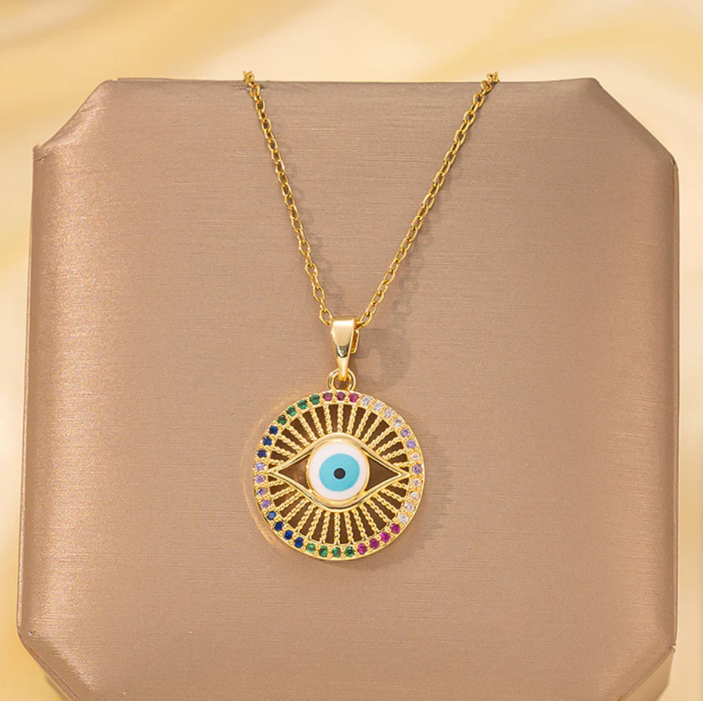 Celestial Evil Eye Pendant Necklace