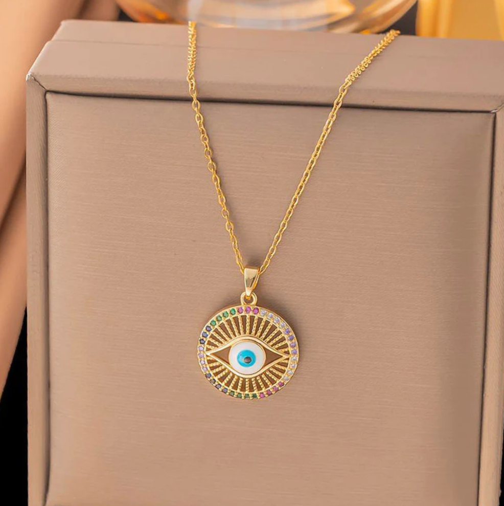 Celestial Evil Eye Pendant Necklace
