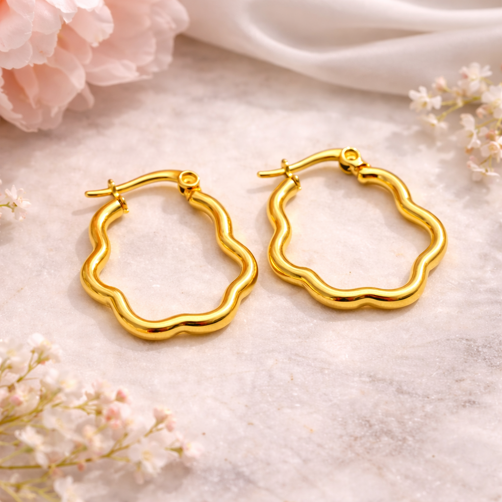 Elowen Wave Hoops