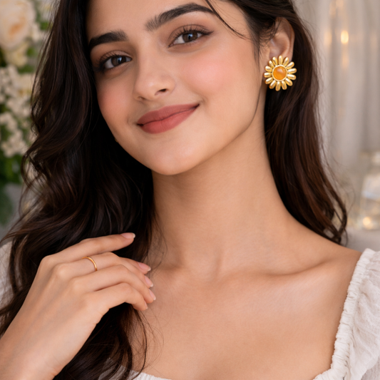 Sunlit Bloom Stud Earrings