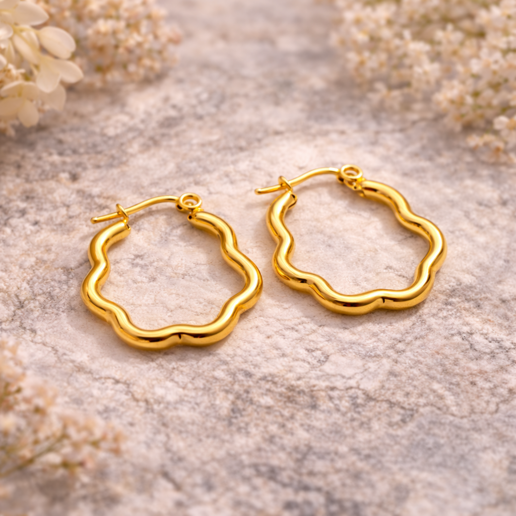 Elowen Wave Hoops