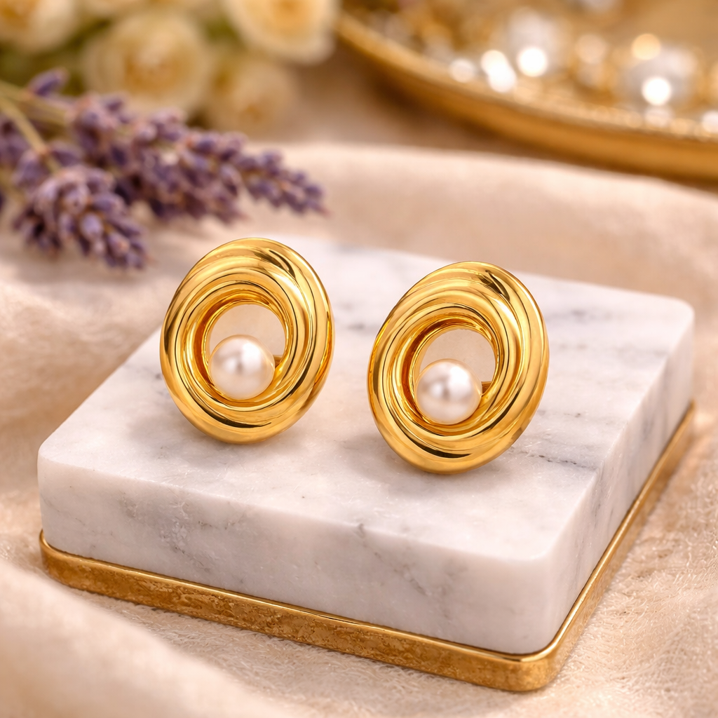 Elowen Pearl Orbit Studs