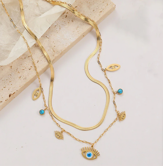Evil Eye Layered Protection Necklace