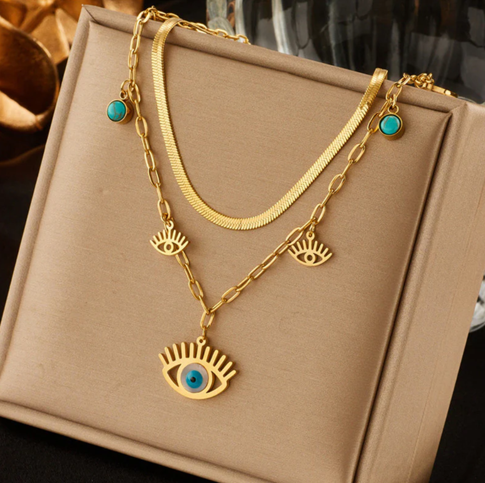 Evil Eye Layered Protection Necklace
