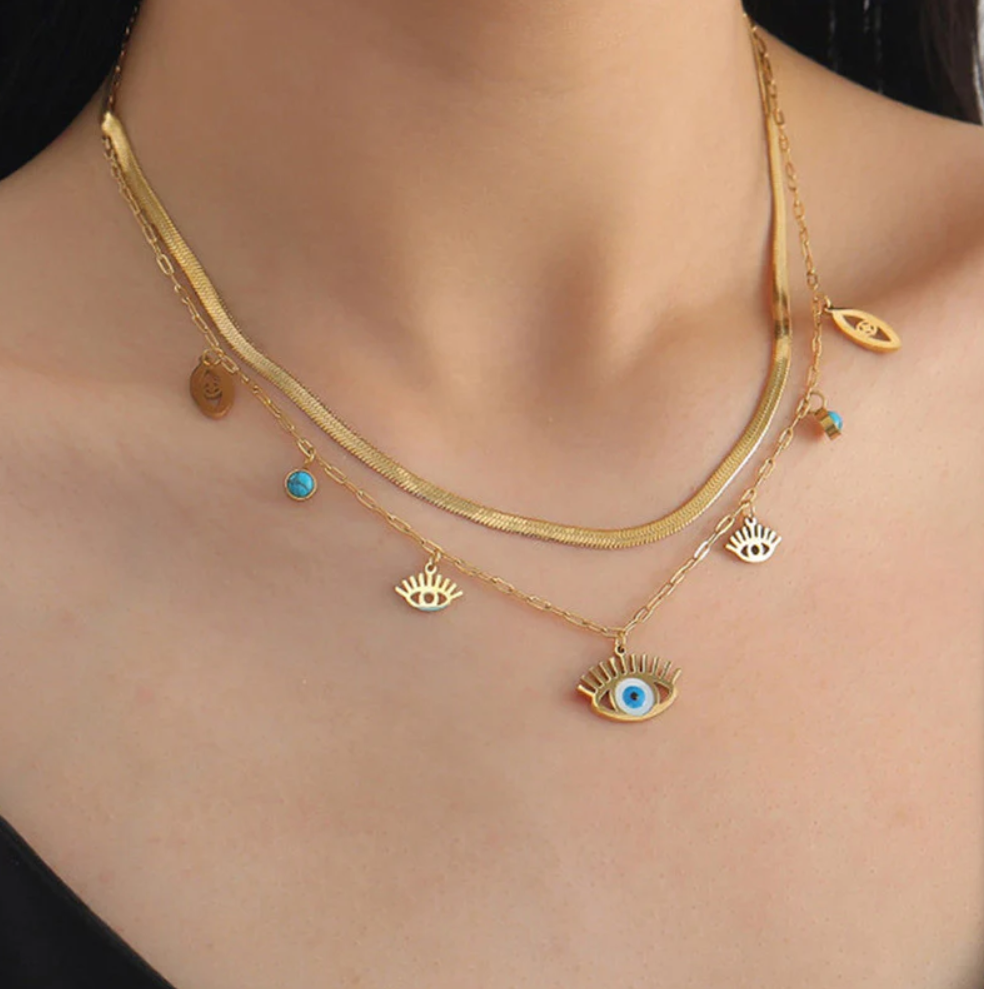 Evil Eye Layered Protection Necklace