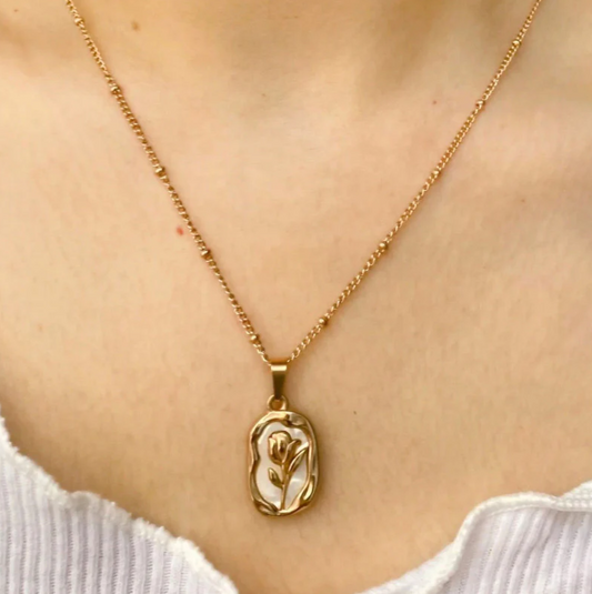 Golden Bloom Pendant Necklace