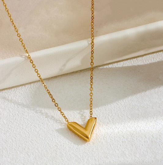Golden V Charm Necklace
