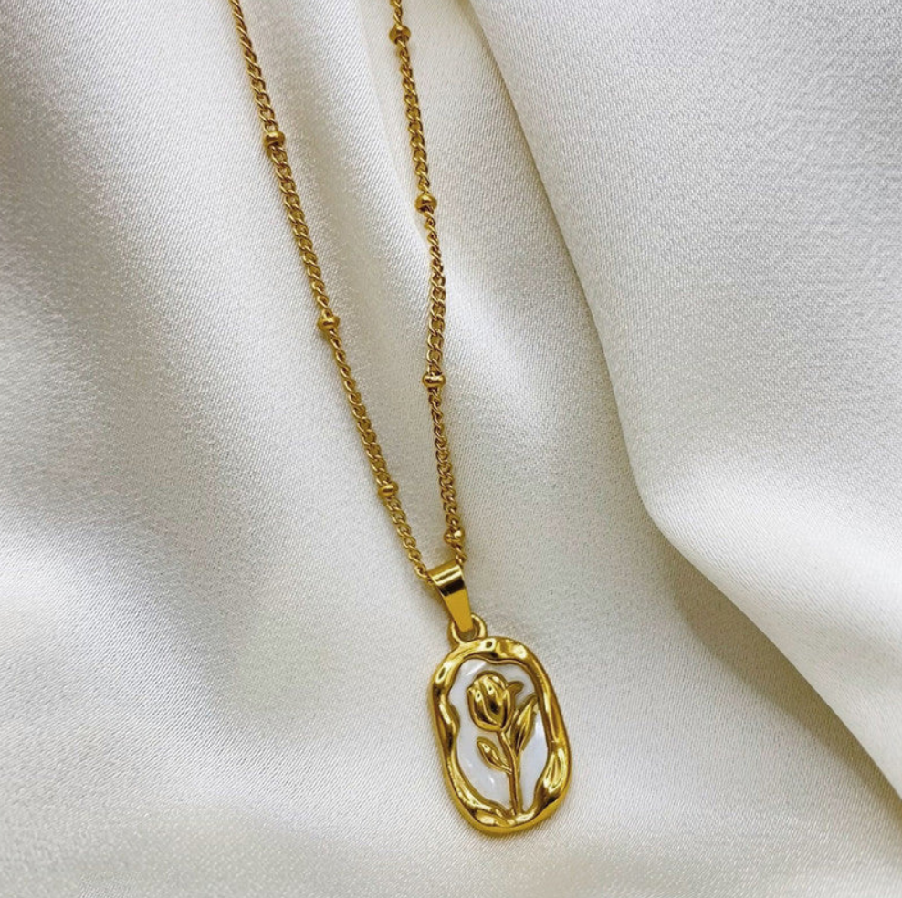 Golden Bloom Pendant Necklace