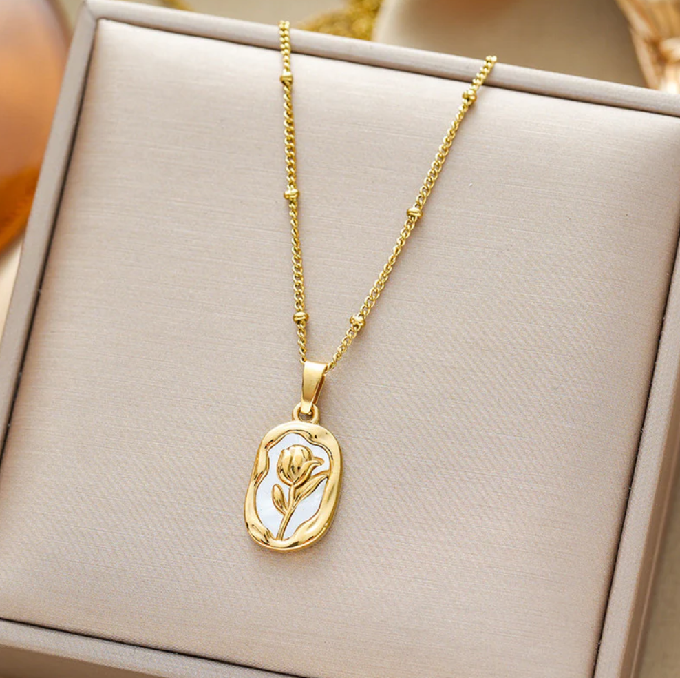 Golden Bloom Pendant Necklace