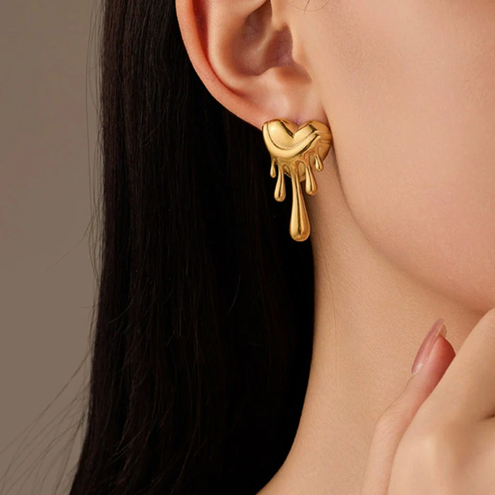 Melted Heart Earrings