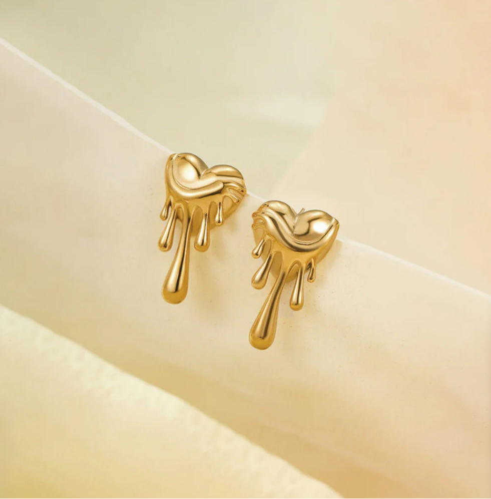 Melted Heart Earrings