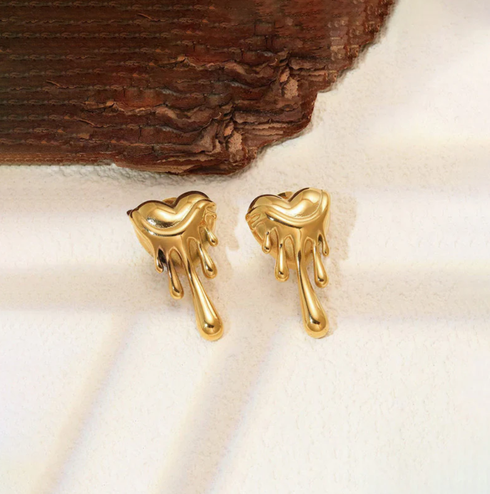 Melted Heart Earrings