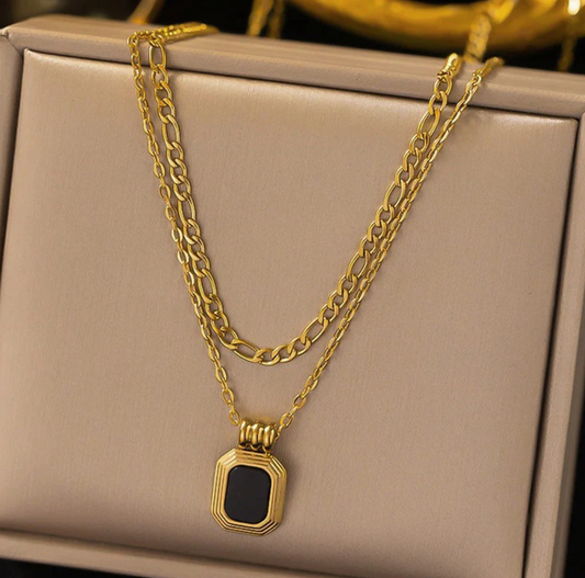 Noir Luxe Layered Necklace