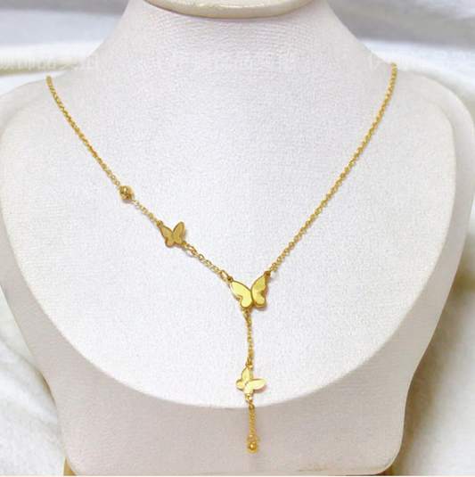 Liora Butterfly Drop Necklace