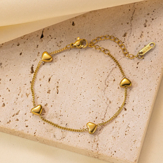 Amoura D’Or – Golden Heart Symphony Bracelet