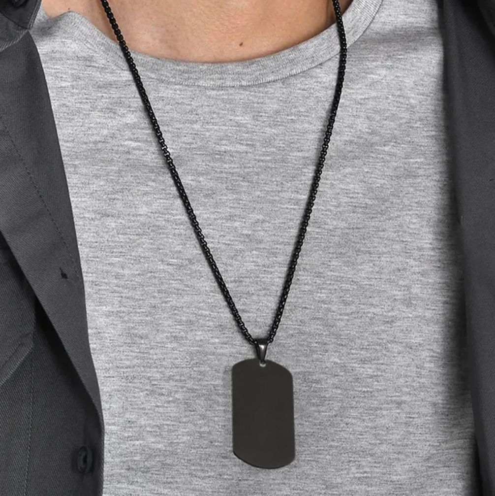 Mens Jewellery: Zafir Noir Tag Chain