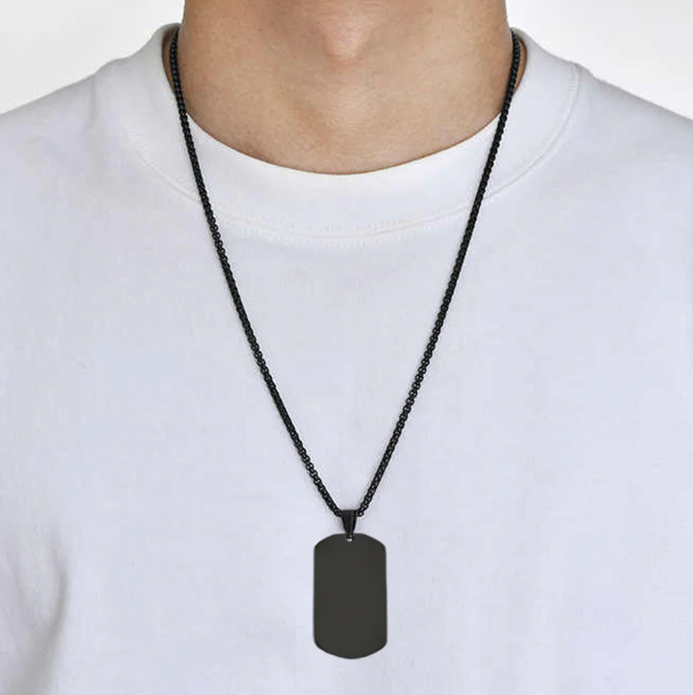 Mens Jewellery: Zafir Noir Tag Chain