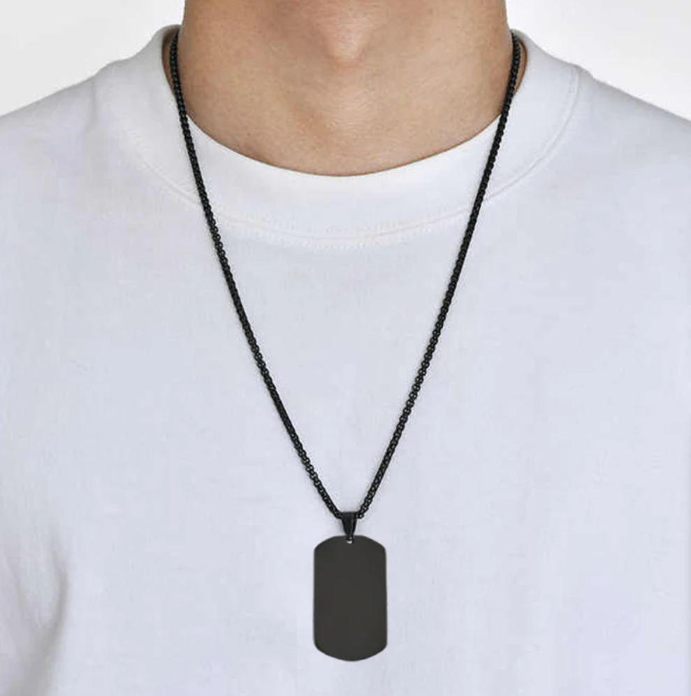 Mens Jewellery: Noir Titan Tag Set
