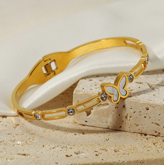 Crystal Butterfly Bangle