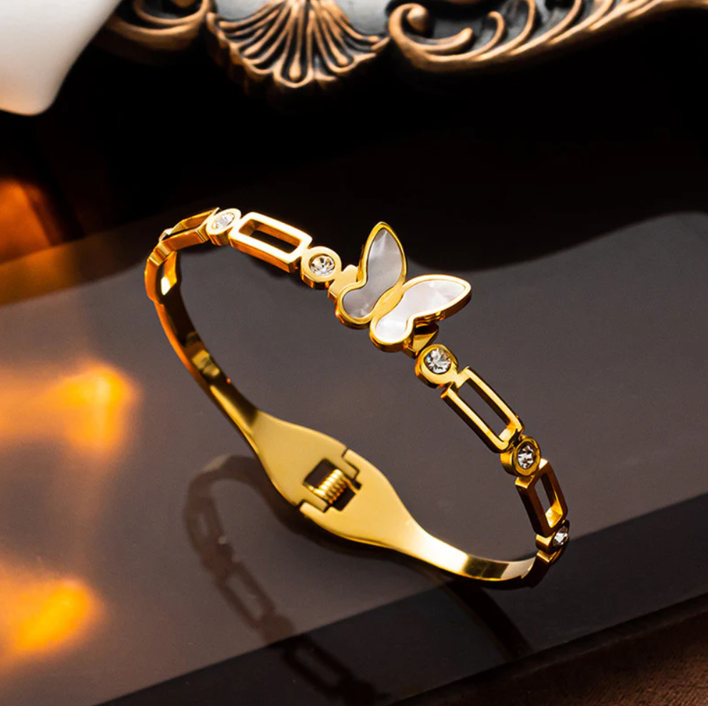 Crystal Butterfly Bangle