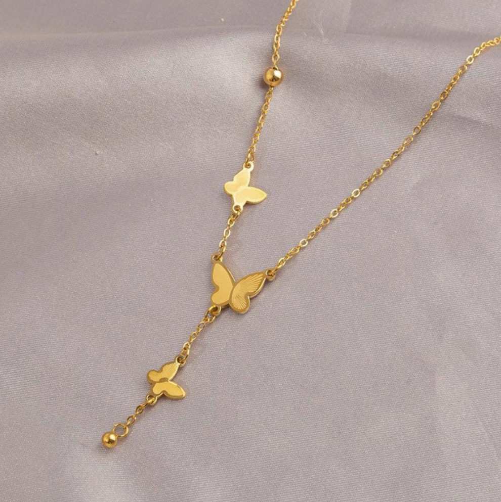 Liora Butterfly Drop Necklace