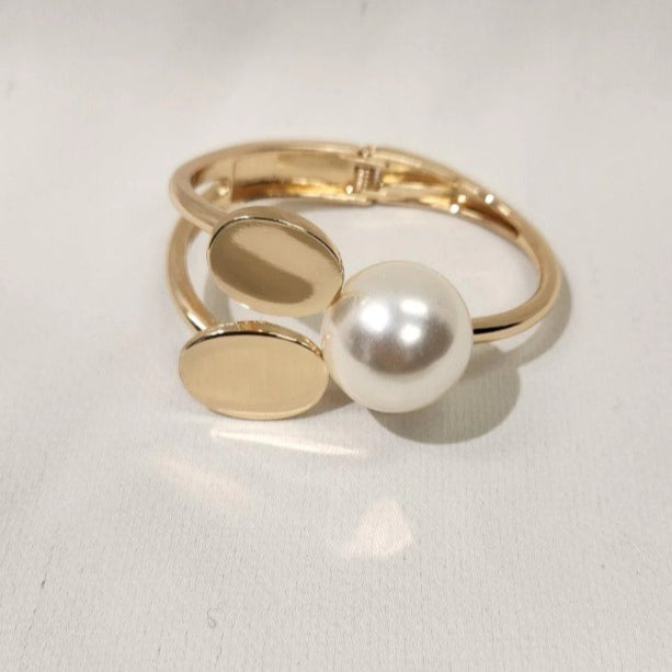 Golden Pearl Statement Cuff
