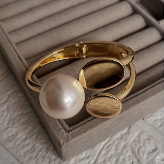 Golden Pearl Statement Cuff