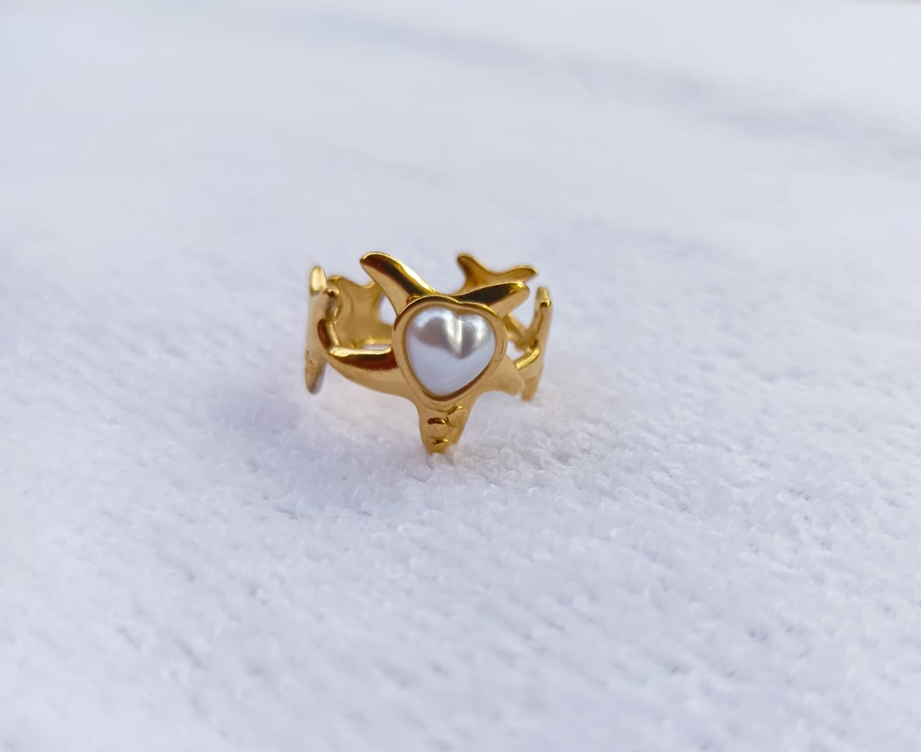 Adjastable Star Heart Ring