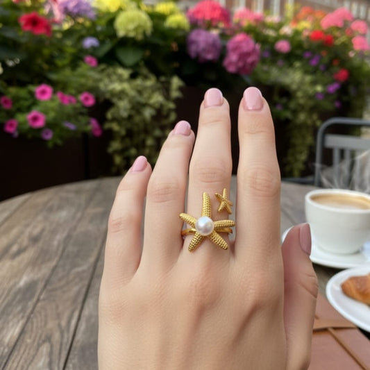 Maris Starfish Pearl Ring